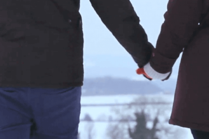 Young Married Couple in Snow