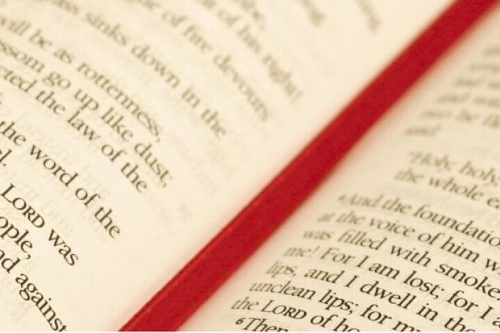 Bible with red bookmark