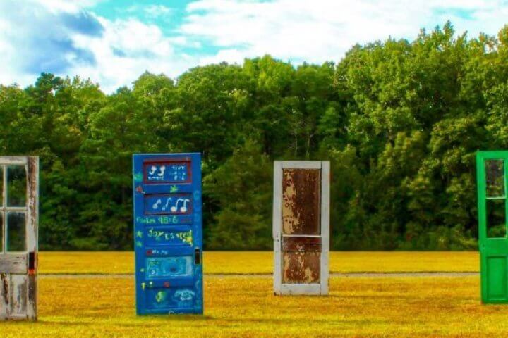 Doors in field